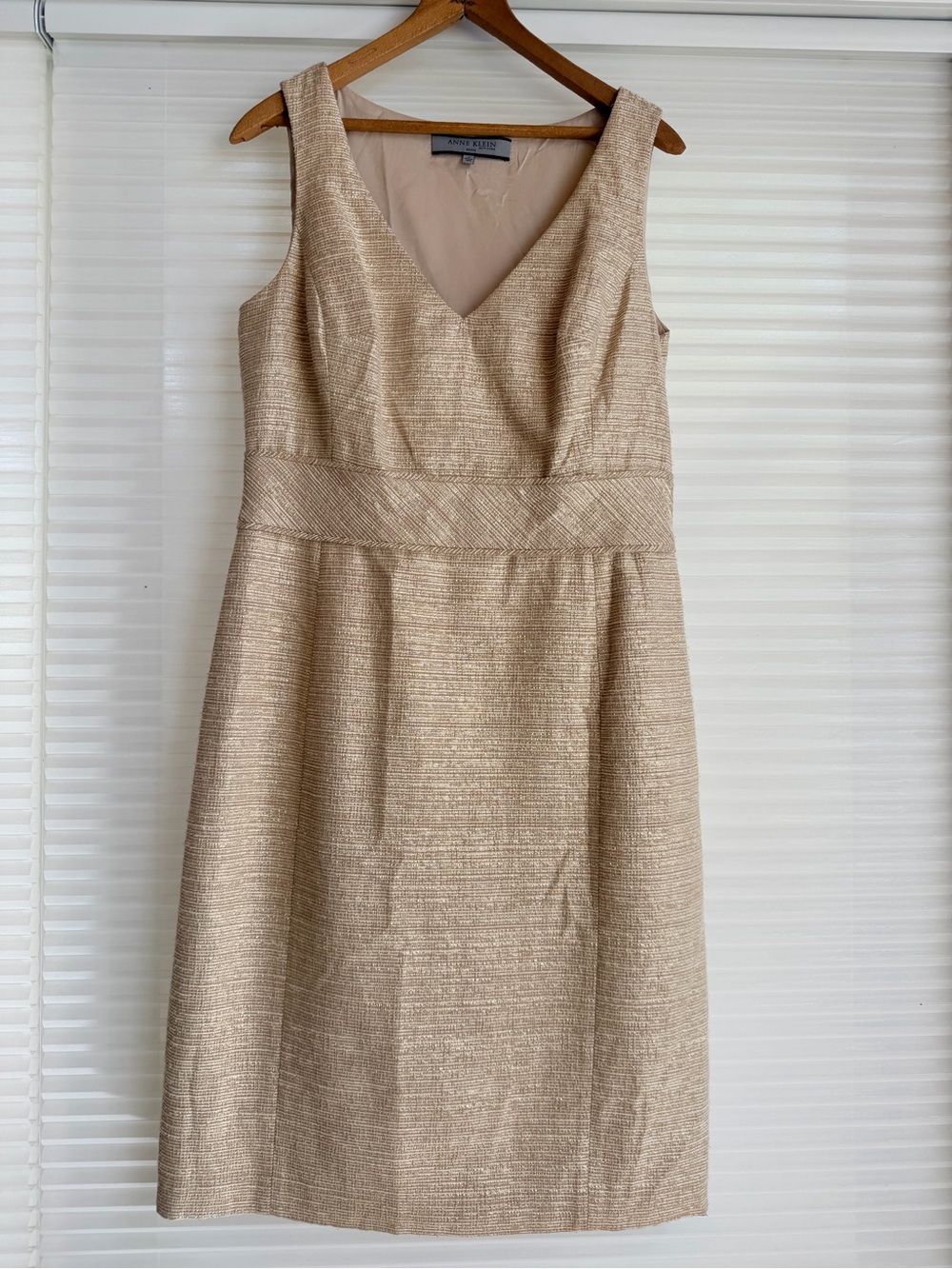 Anne Klein Gold-Tone Sheath Midi Dress